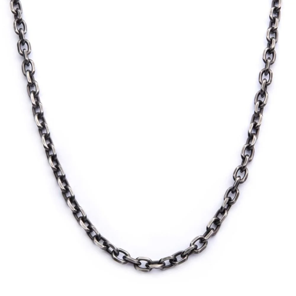 Oxidized Steel Knife Edge Link Chain — Either Ore Jewelers Strawbridge